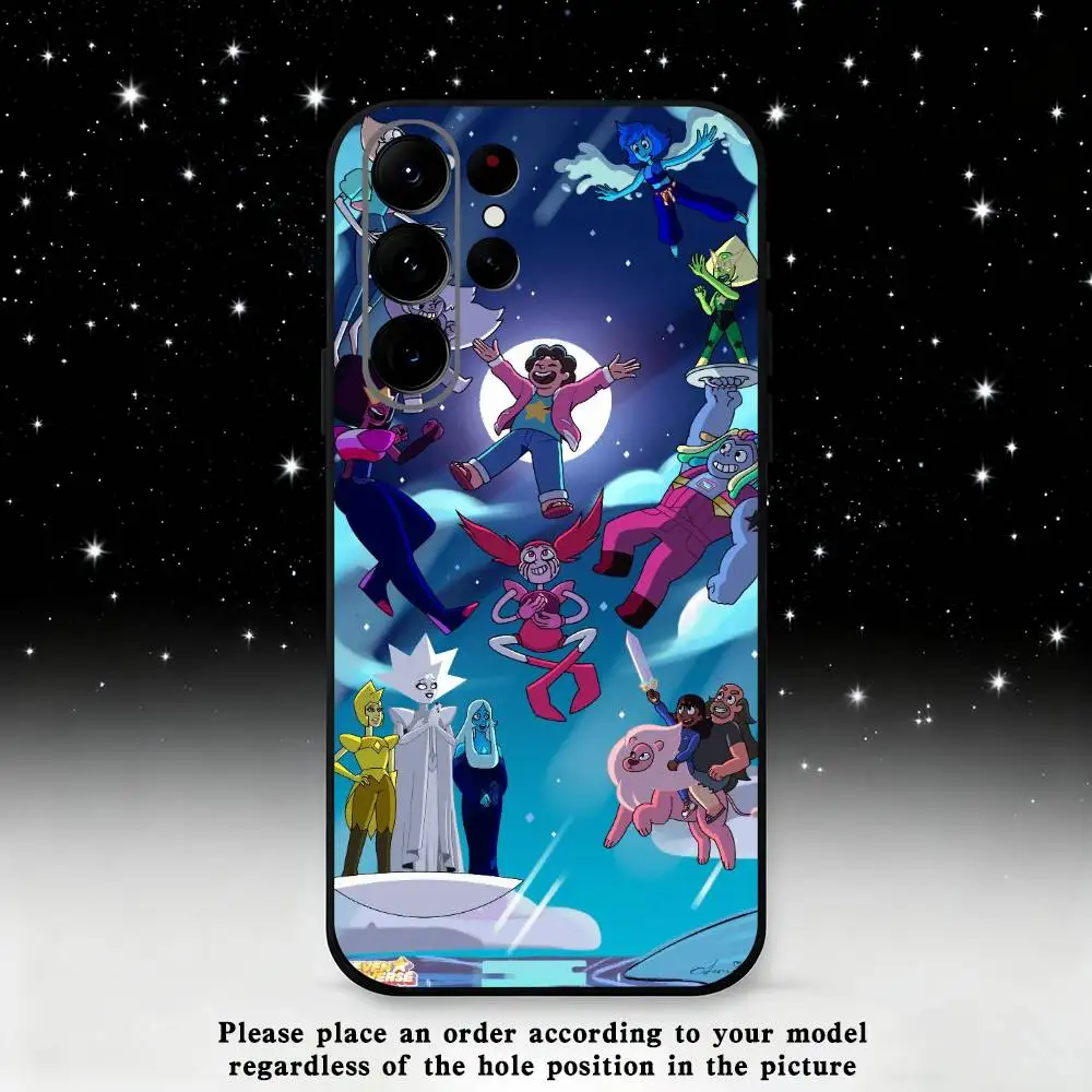 เคสโทรศัพท์ลายการ์ตูน Steven Universe สำหรับ Samsung S25, S24 Ultra, S20, S30 plus, S22 plus, S23, S30 Ultra 5G  วัสดุซิลิโคนสีดำ