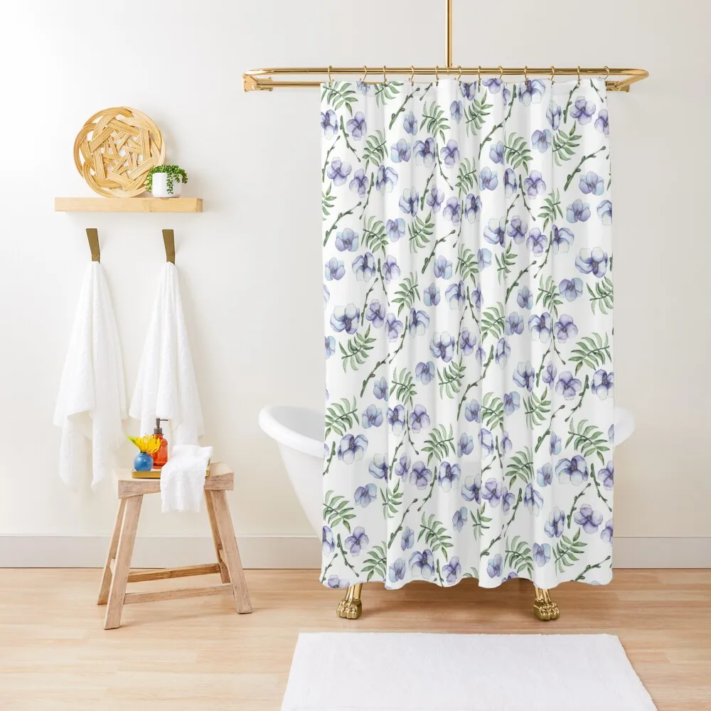 

Periwinkle blue floral background pattern Shower Curtain Bathroom Curtain For Shower Bathroom Curtains