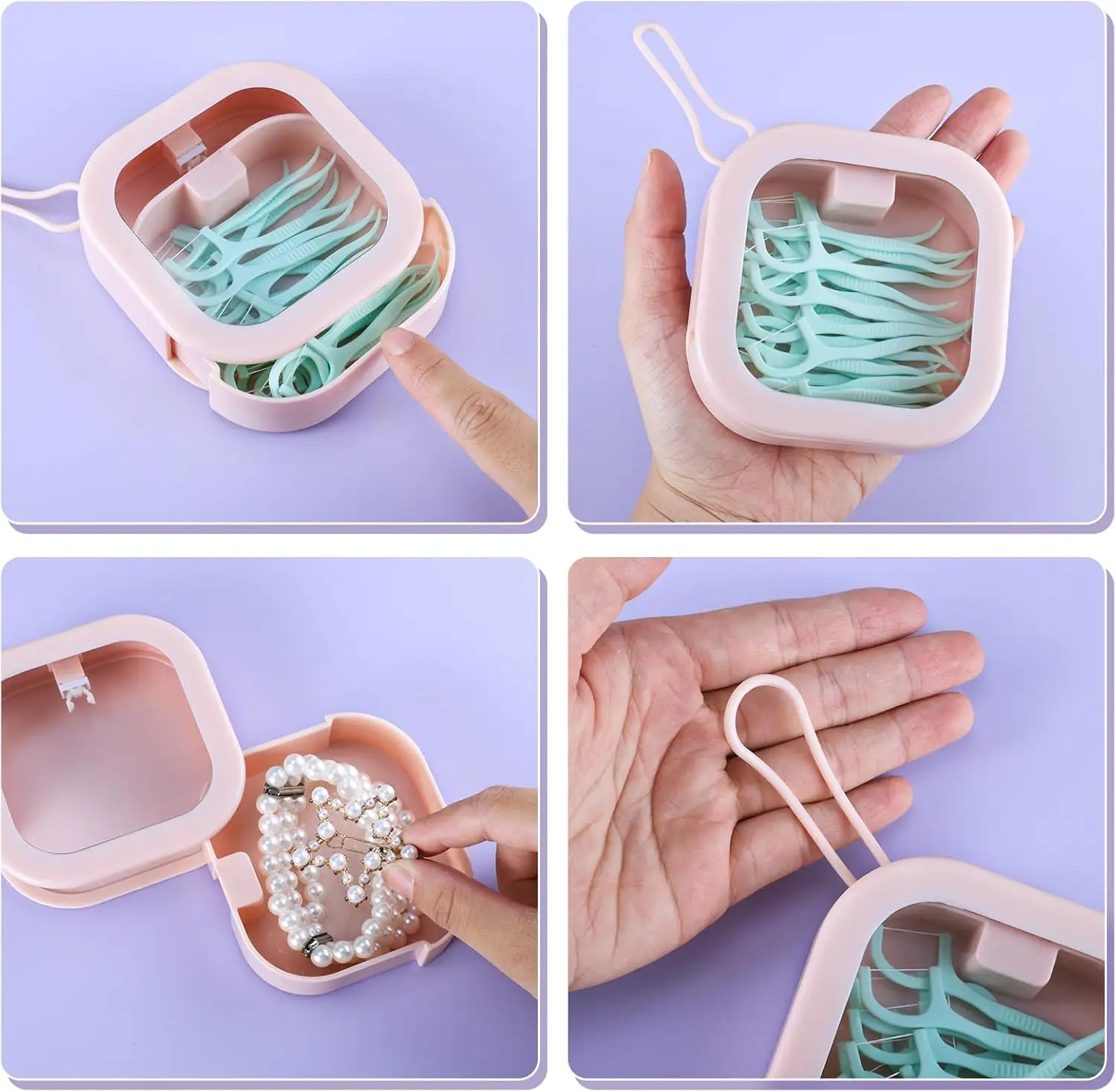 แบบพกพาวางซ้อนกันได้ผมOrganizerกล่องและ20ชิ้นโบฮีเมียนผูกผมสร้อยข้อมือ,มุกผมเชือกวงยืดหยุ่นสําหรับผู้หญิงเดินทาง