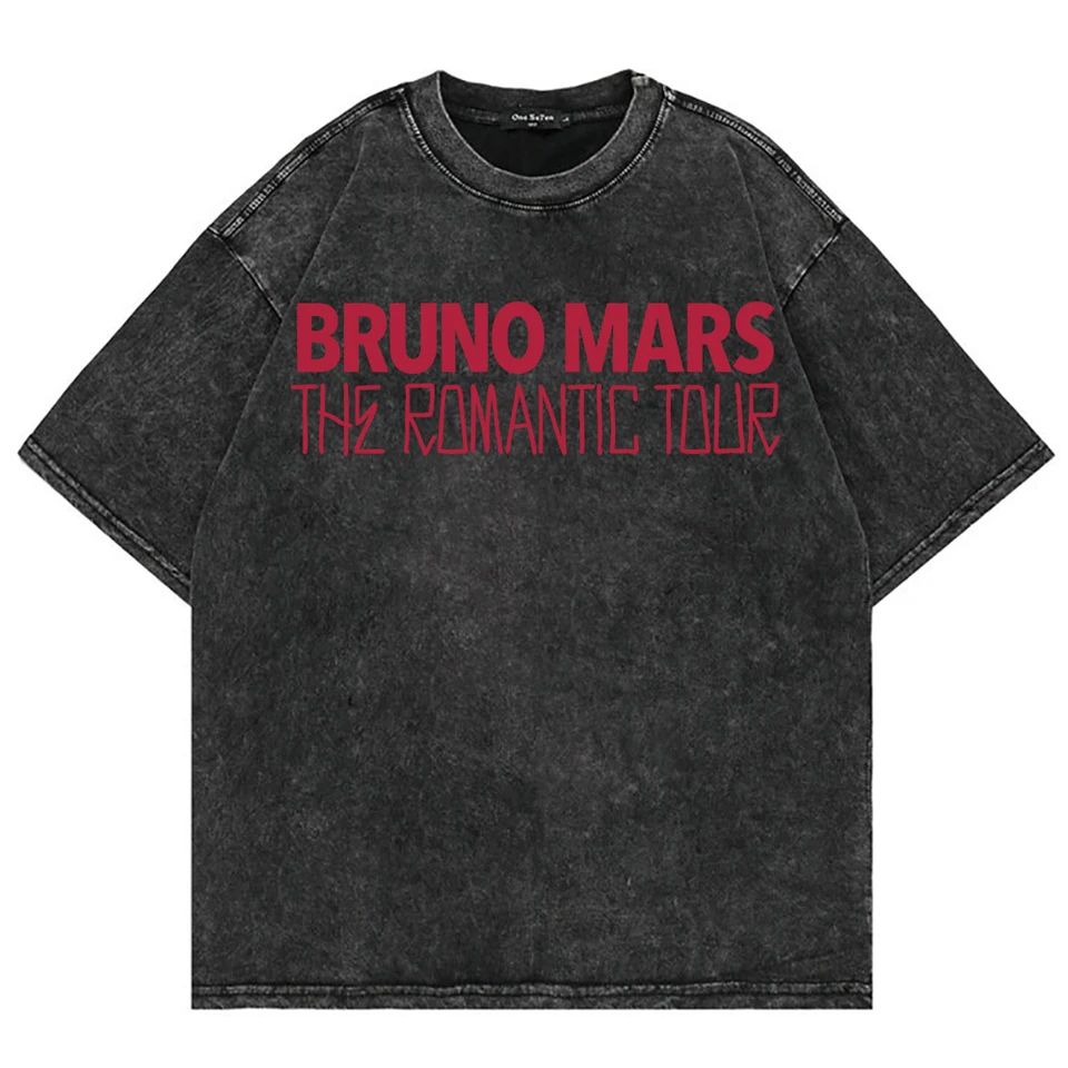 100% Cotton Vintage Washed Bruno Mars The Romantic Tour 2026 T