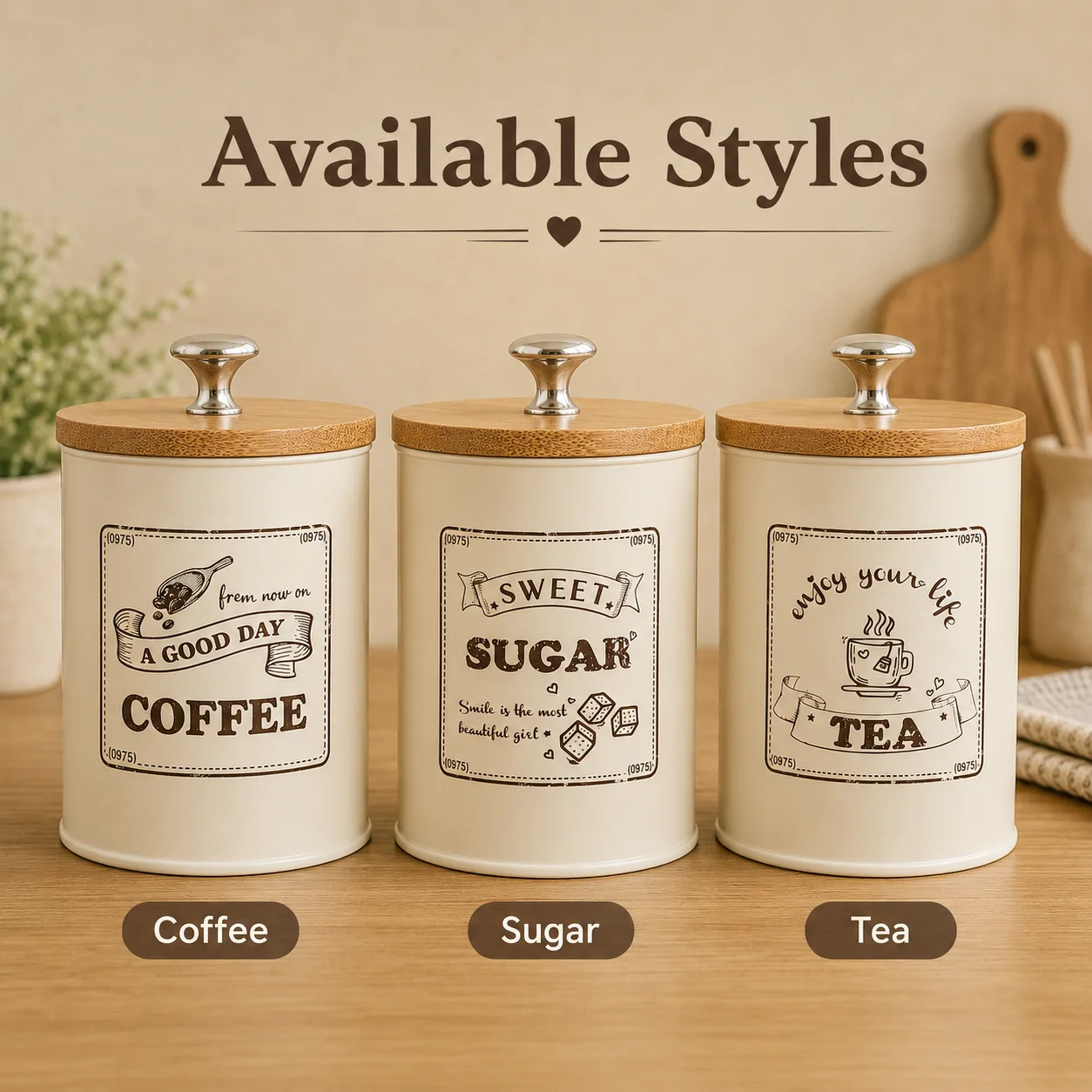 Vintage Coffee Sugar Tea Stora - đánh giá và giá Coffee Tea Canister Set