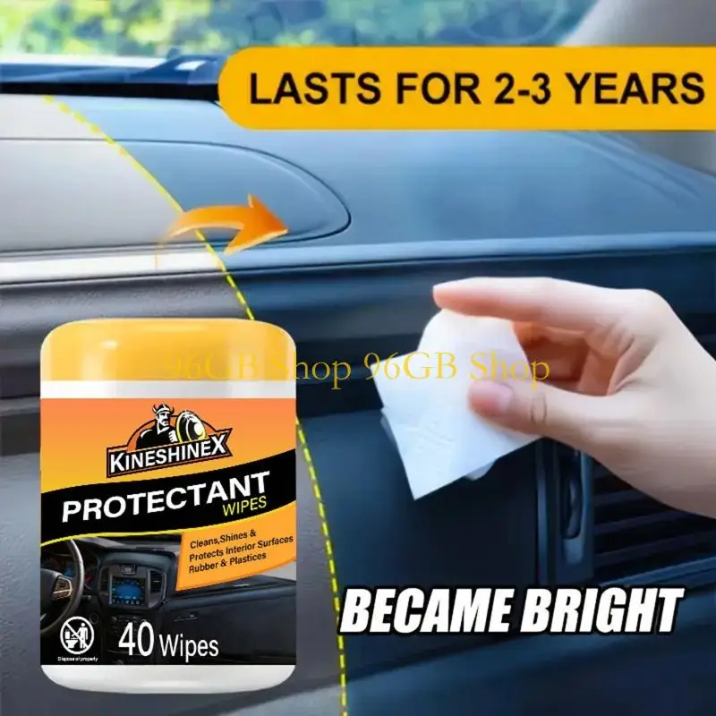 96GB Car Trim Care Wipes for Dashboard Dust Prints and Console Cleanup