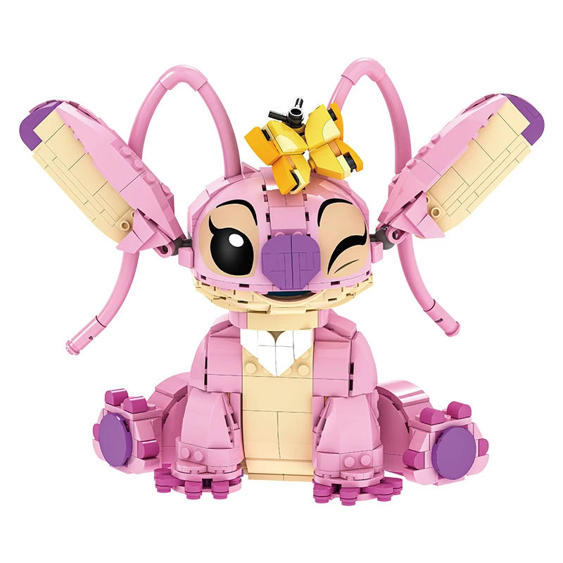 New Stitch Angel CP Building Blocks 2026- Large Piece Cartoon Toys with Moving Ears Kids Assembly Gift for Boys Girls Birthday image 3