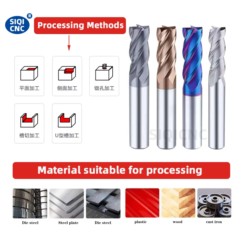 Carbide Radius End Cutter Mill Aluminium Cnc Milling Cutter For Metal Tungsten Steel CNC Maching Endmils