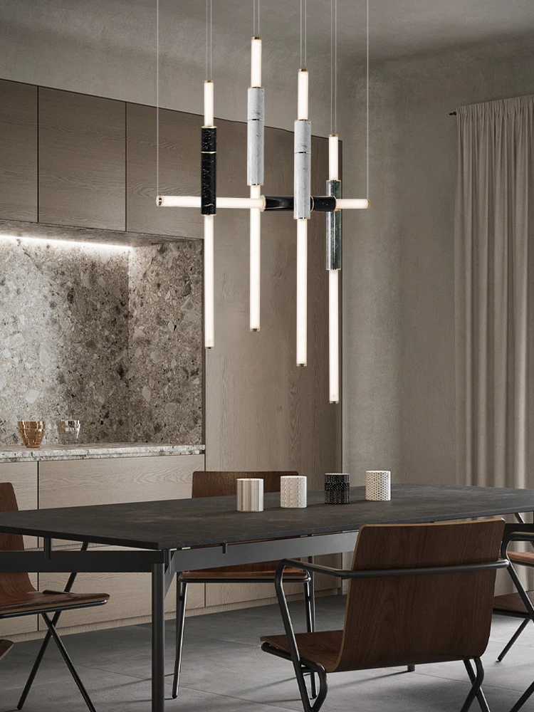 

Marble Sword Black Green White LED 2025 Chandelier Alabaster Hanging Lamps Suspension Luminaire Lampen For Dinning Room