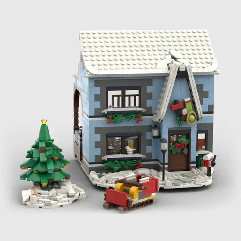 Moc Building Blocks Street View หนังสือและร้านขายของเล่นการวิเคราะห์อิฐ DIY ประกอบของเล่นก่อสร้างสําหรับ Childr วันหยุดของขวัญ