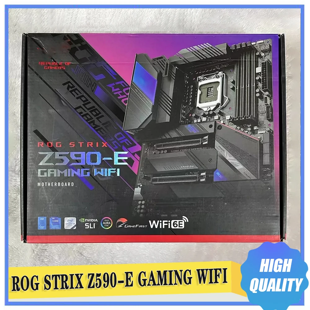 ROG STRIX Z590-E GAMING WIFI For ASUS ATX Motherboard Z590 DDR4 PCI-E 4.0 4 × M. 2 USB3.2 11th/10th Generation