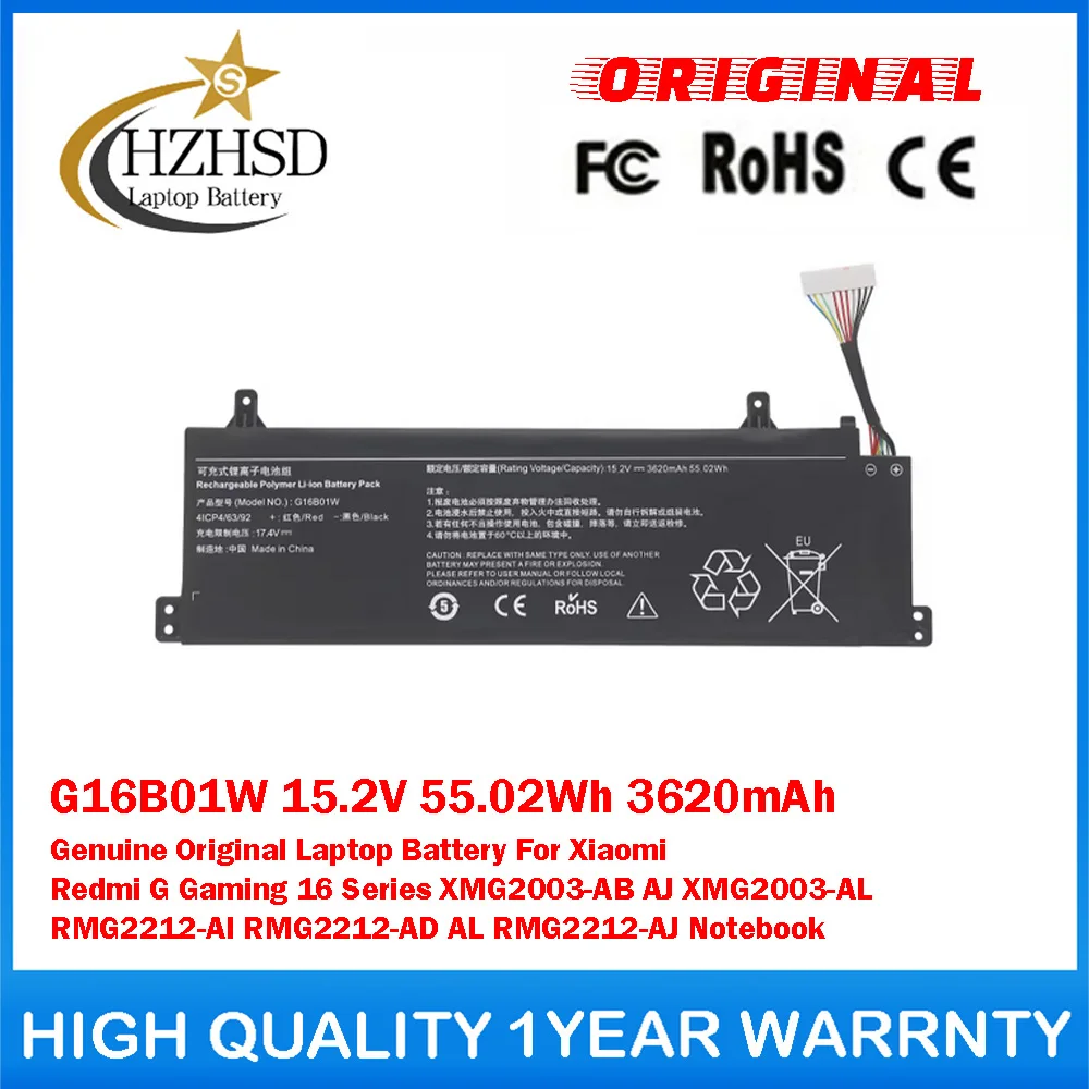 

G16B01W 15.2V 55.02Wh 3620mAh Genuine Original Laptop Battery For Xiaomi Redmi G Gaming 16 XMG2003-AB AJ XMG2003-AL RMG2212-AI