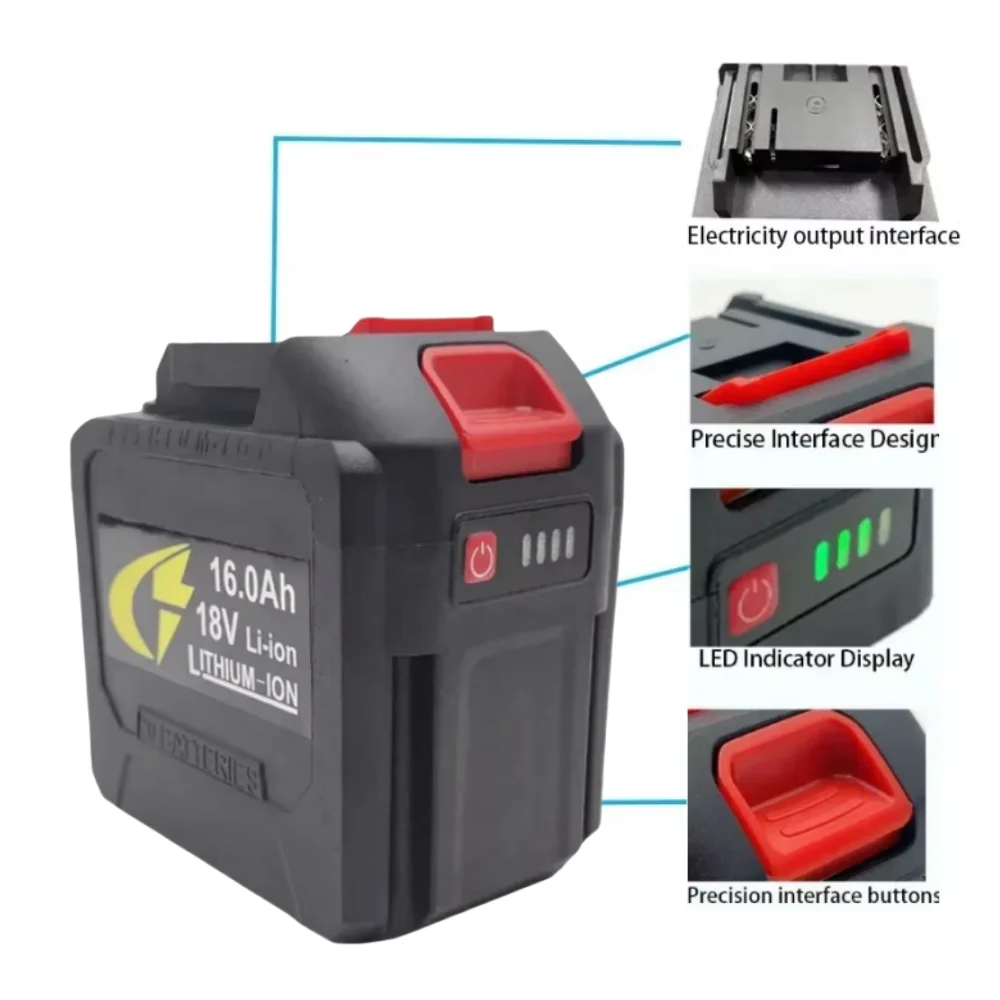 18V 5S2P 5S3P 5S4P for Makita 18650 lithium battery can charge 8AH 12AH 16AH battery with high current and high discharge.