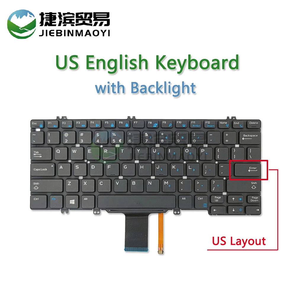 New US Keyboard backlit For Dell Latitude E5280 5280 5288 5289 5290 7280 7290 7380 7389 7390,7380 7389 2 in1,7390 2 in1