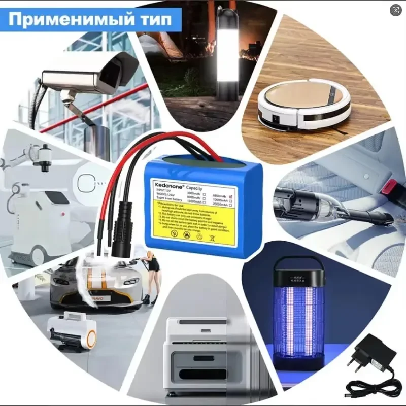 

2025 New 3S2P 12V 8000mAh 18650 Lithium ion Battery 12.6Ah Battery BMS Lithium Battery Pack Protection Board+Charger