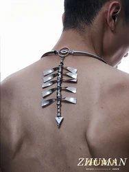 2024 New Nihilistic Heavy Industry Spine Necklace Cyberpunk Style Men's And Women's Jewelry Party Gift