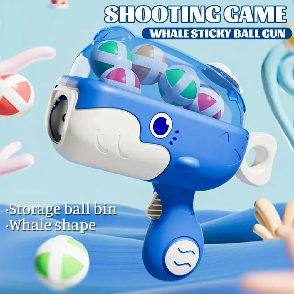 Whale Sticky Ball Throw Toy Set Kids Shooting Ball Gun Board Target Children's Parent Child Interactive Shooting Puzzle Toy