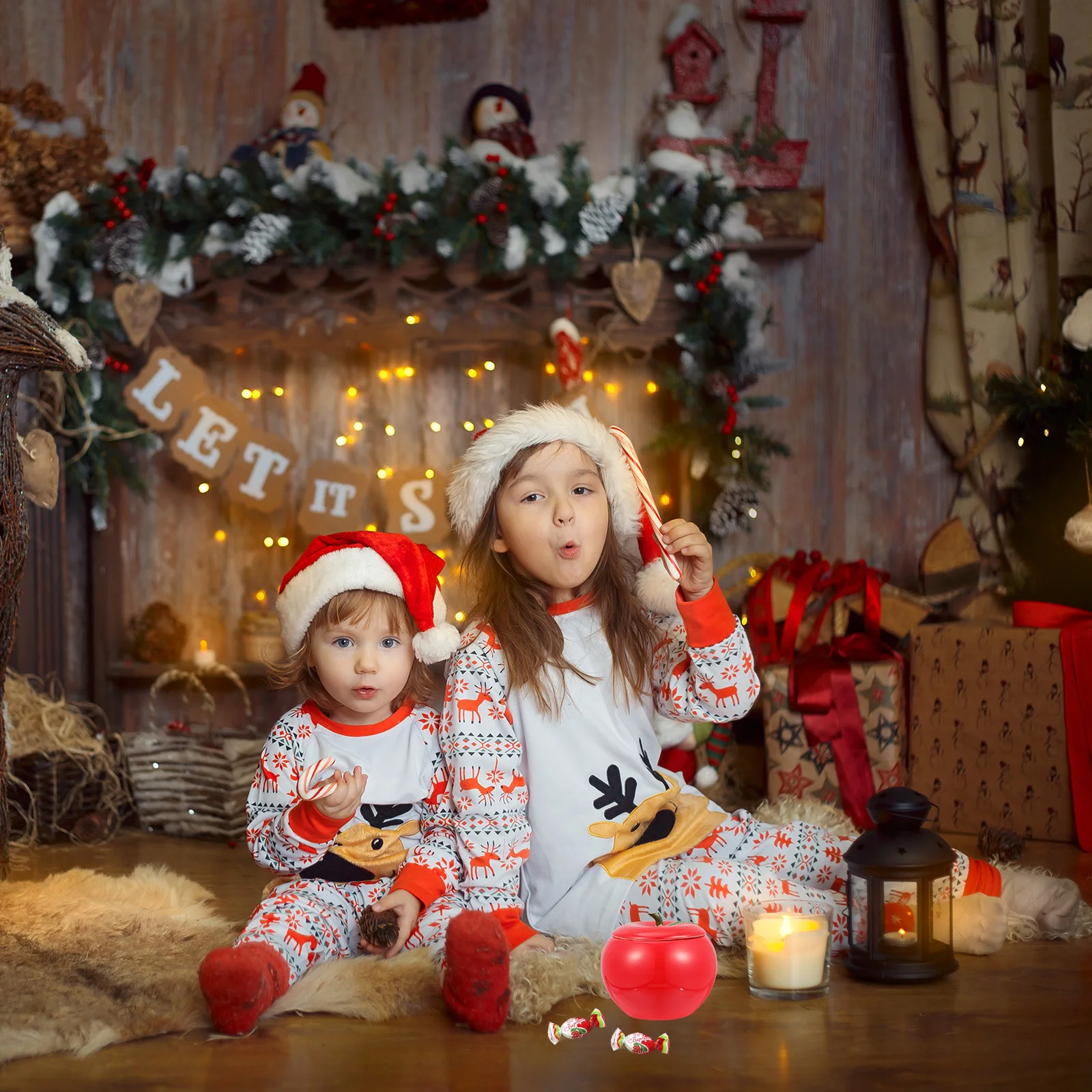 

1Pcs Ceramics Sealed Jars Fine Workmanship Christmas Tea Bottle for Cigarettes and Dried Fruit Storage in Kitchen