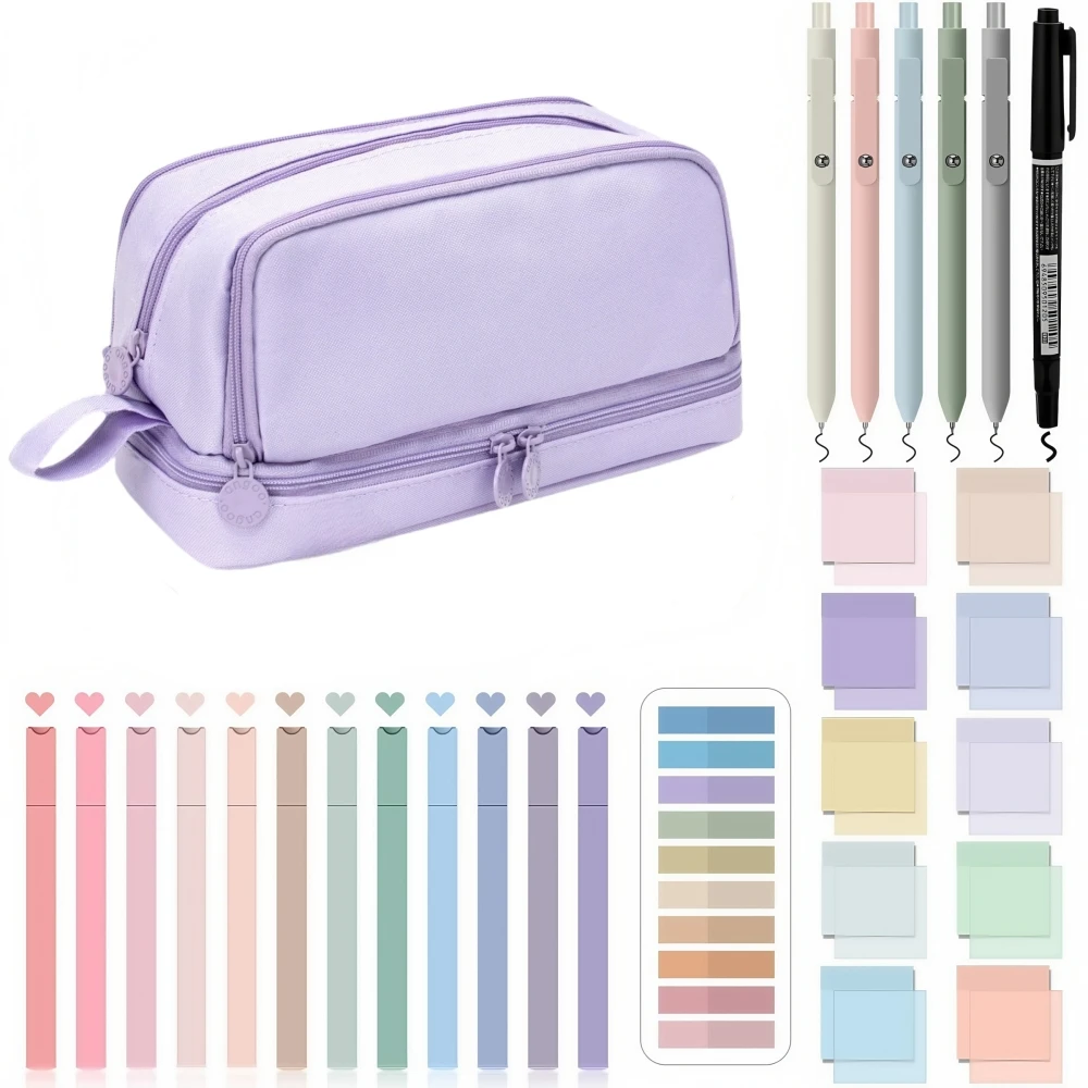 

The latest home office stationery set,containing 39 pieces of stationery,writing silky smooth,bright color,clear and transparent