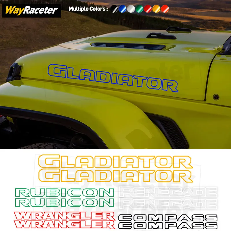 

2 Pcs Bonnet Stripes Sticker Hood Side Reflective Vinyl Decal For Jeep Compass 2025 Rubicon Wrangler Gladiator JT Renegade 4X4