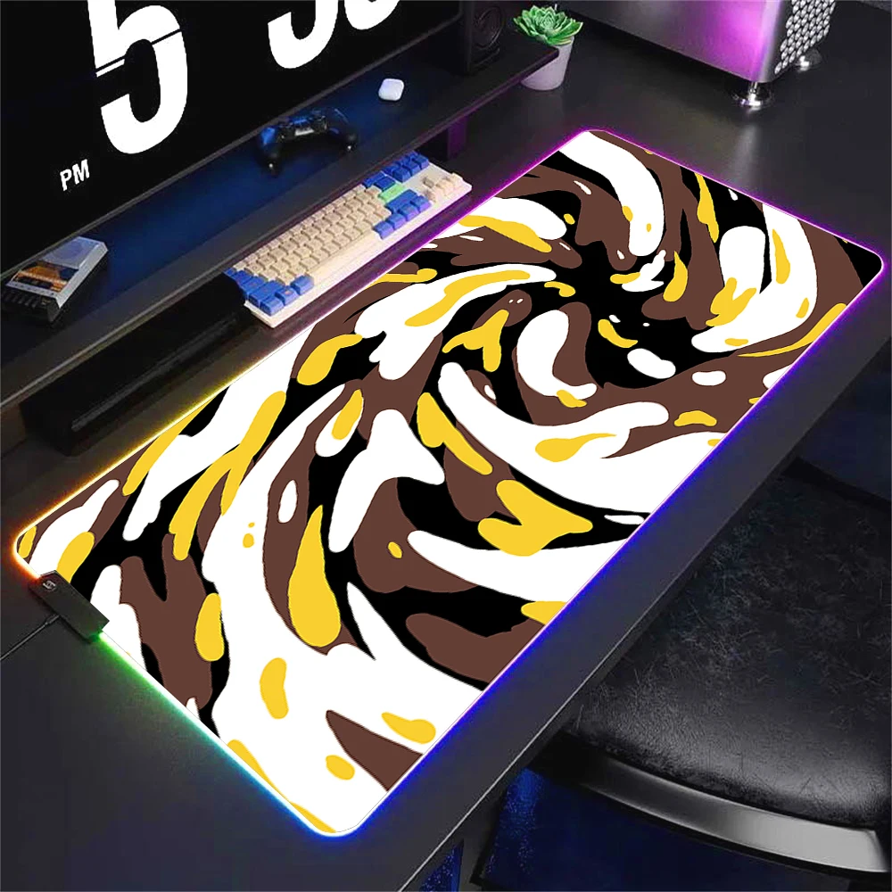 XXL Mousepad Rgb Strata Liquid Art Gaming Mat Color Mouse Pad Big Carpet Desk Accessories Cool Mause Ped Led Extra Large Custom