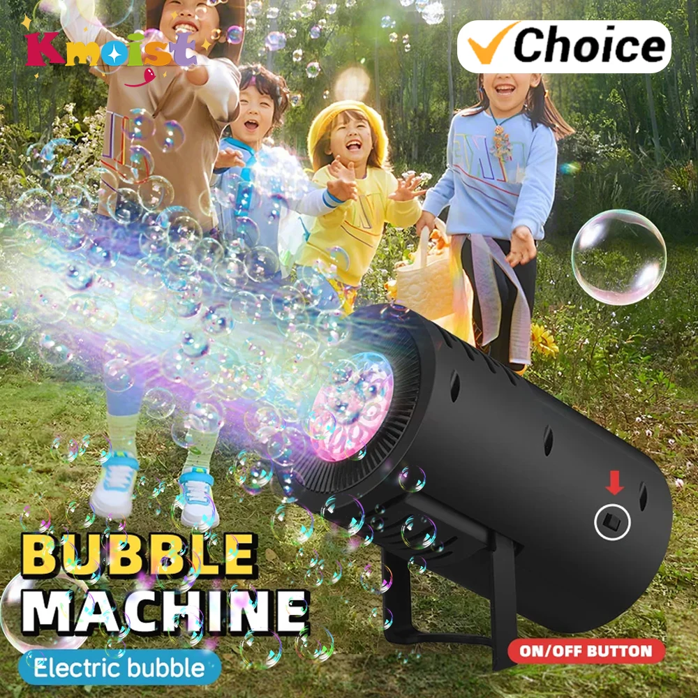 Machine à bulles automatique portative avec lumière, jouet soufflant de savon à bulles électrique pour enfants, jouets d'intérieur et d'extérieur pour fête de mariage, cadeaux