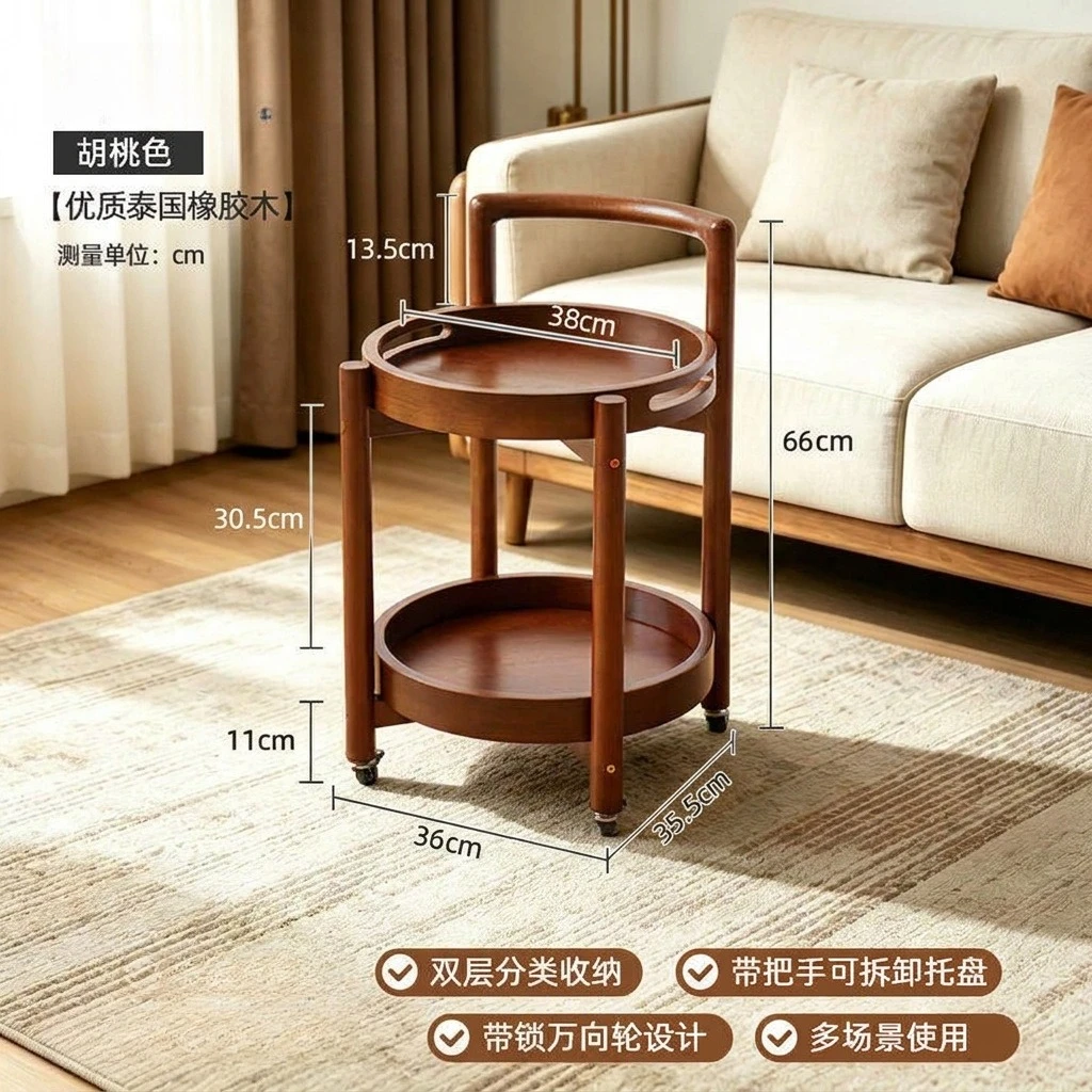 sofa side table mobile trolley table movable coffee sofa side cabinet side cabinet small round small table