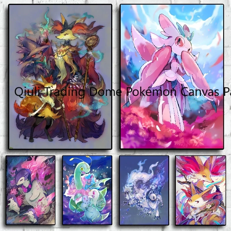 

Pokemon Anime Canvas Painting Character Poster and Print Watercolor Wall Art Picture Home Decor Kids Gifts Room Decor Painting