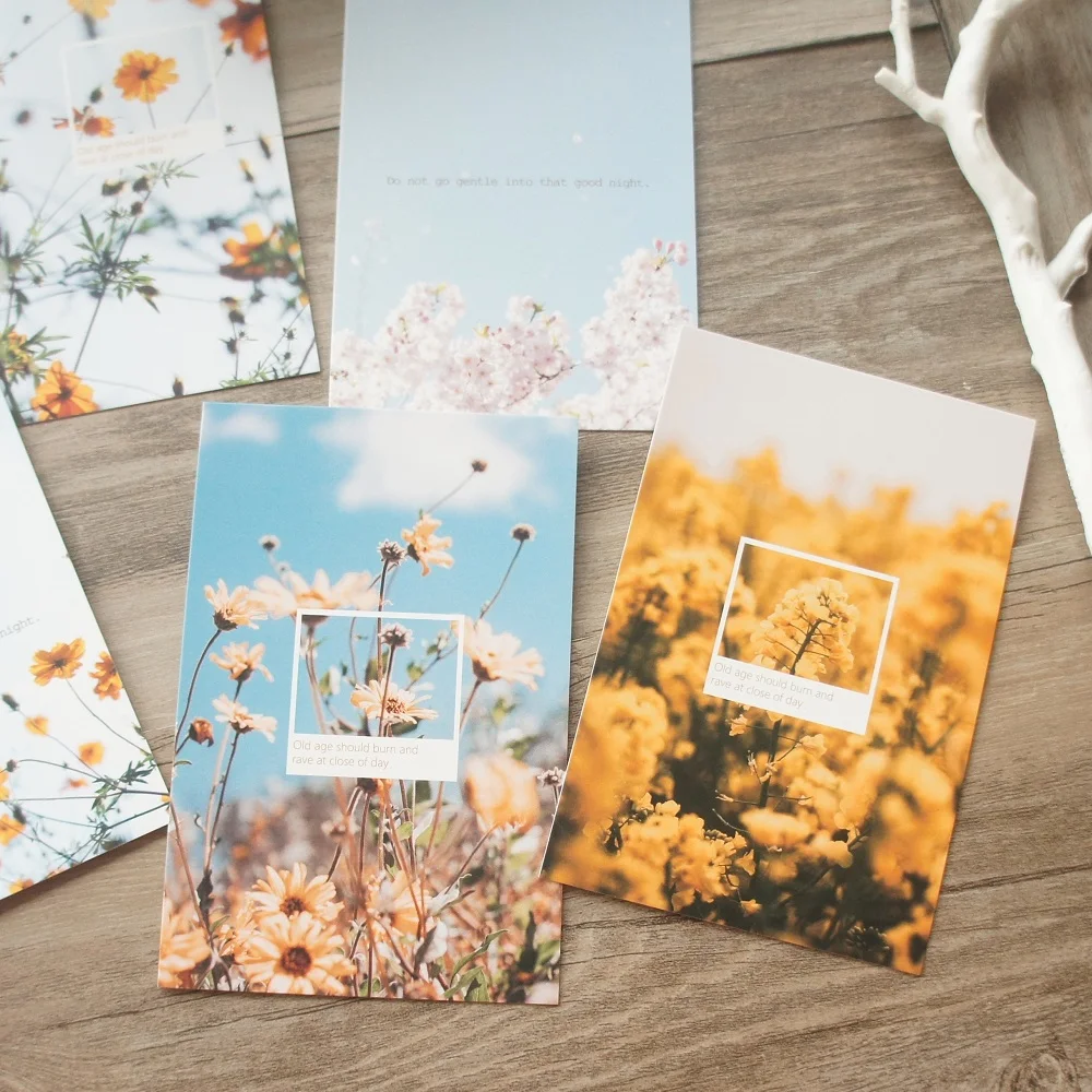 

15pcs Take Photo of Flower Card Design As Scrapbooking Party Invitation Gift Card Message Postcard Wedding Greeting Card