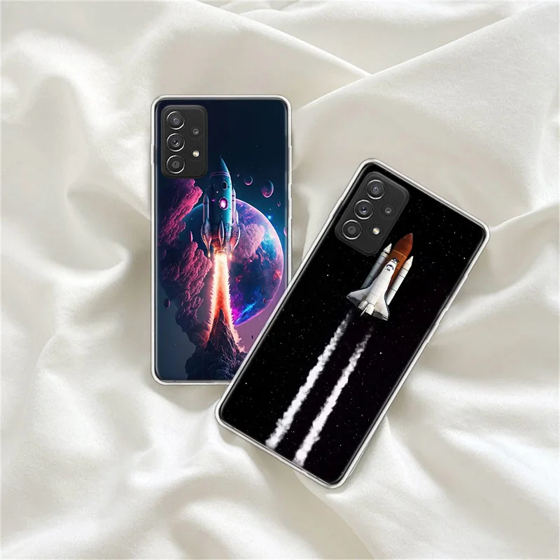 Space Shuttle Navigation Phone Case For Galaxy Note 20 Ultra 10 Lite 9 8 Samsung A15 A25 A35 A55 A05S M12 M21 M30S M31 M32 M51 M