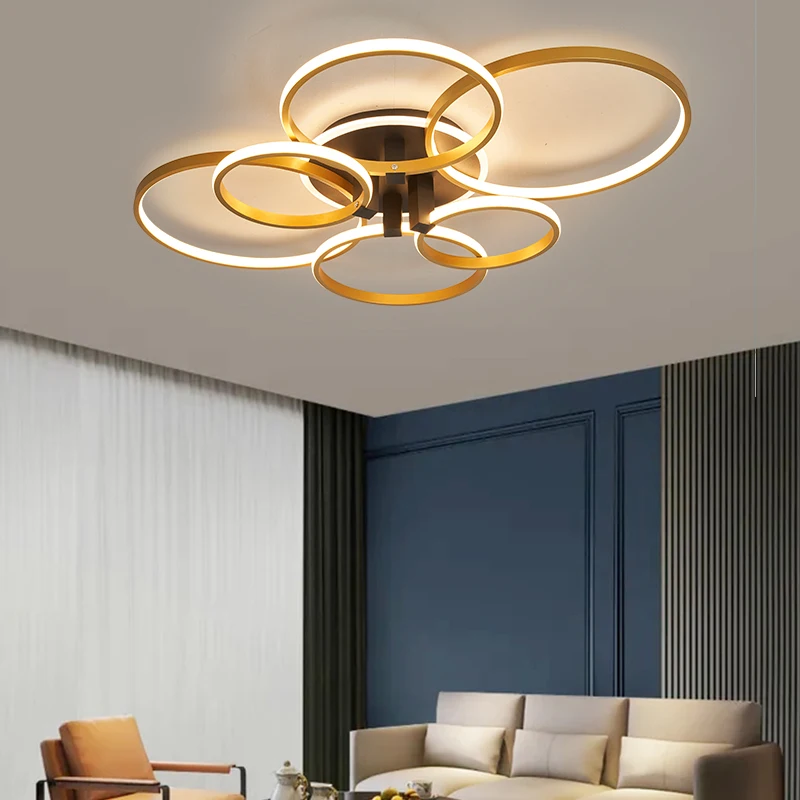 NEO Gleam Modern led Chandelier For Living room Bedroom study room home deco ceiling chandelier Gold Painted