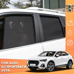 For Audi Q3 Sportback MK2 2018-2024 Magnetic Car Sunshade Shield Front Windshield Curtain Rear Side Baby Window Sun Shades Visor