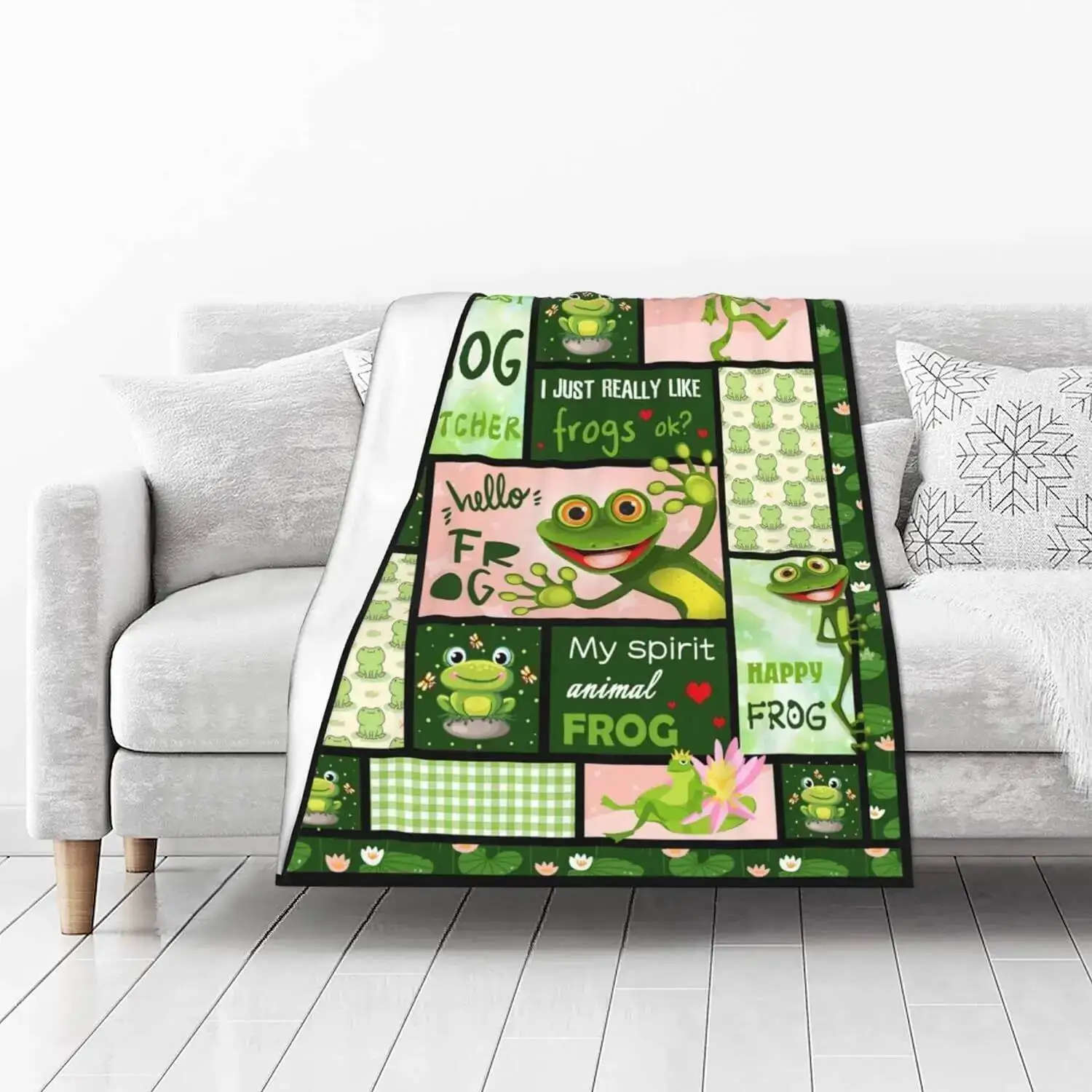 هدايا الضفدع للنساء، بطانية الضفدع، أشياء الضفدع للفتيات، عيد الميلاد عيد الميلاد بطانية الصوف الضفدع لينة مريحة الفانيلا رمي بطانية