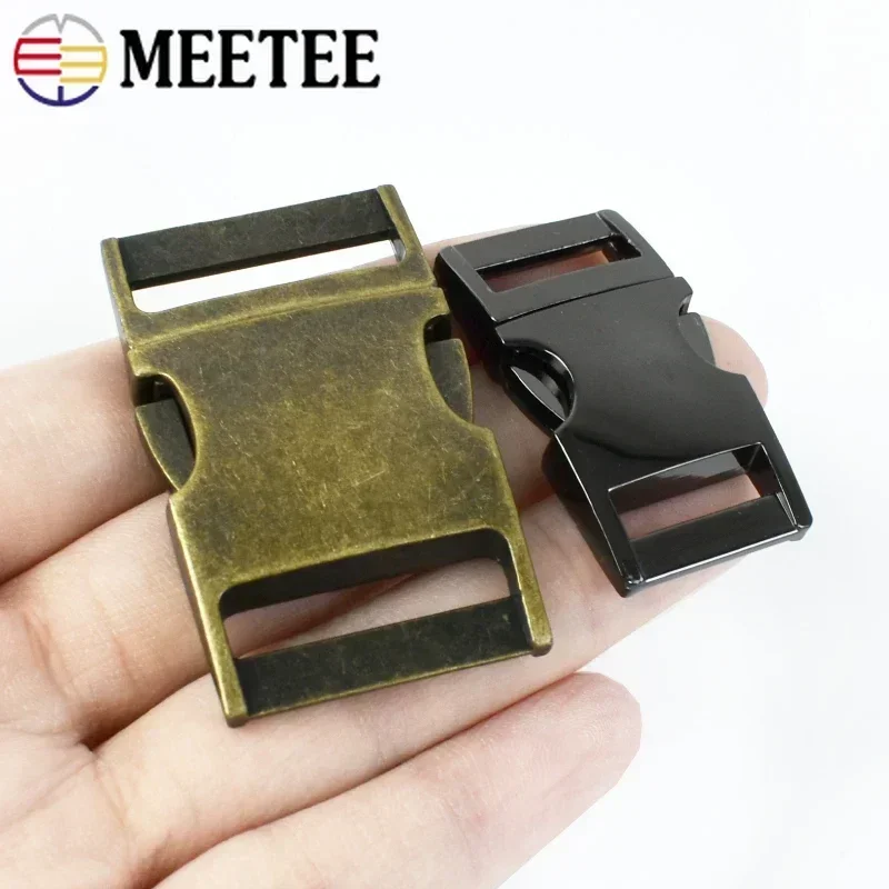 2/5Pcs Meetee 10-38mm Metal Side Release Buckles Backpack Strap Clasp Hook Pet Collar Side Clip Buckle DIY Sewing Accessories