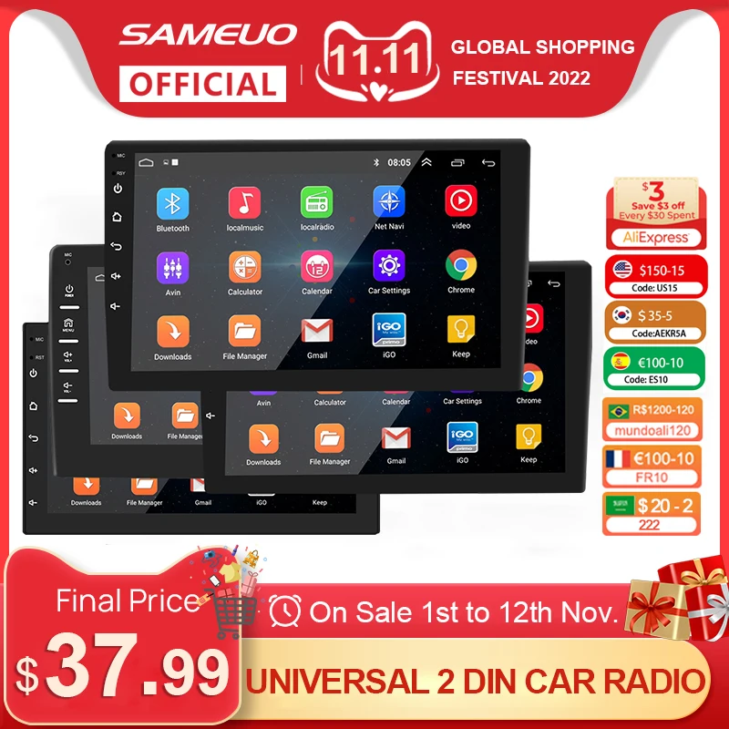 Car Radio 2 Din Universal Auto Stereo GPS Navigation Carplay Multimedia Player for VW Nissan Hyundai Kia Toyota Ford Honda