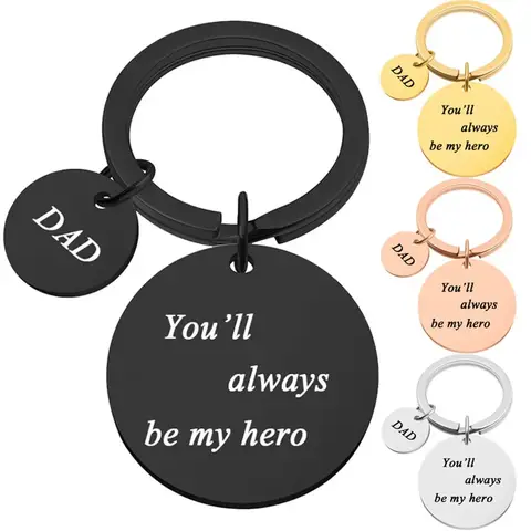 Personalized Round Disc Keychain Custom Key Rings Stainless Steel Keyring Engrave Memorial Anniversary Valentines Day Gift