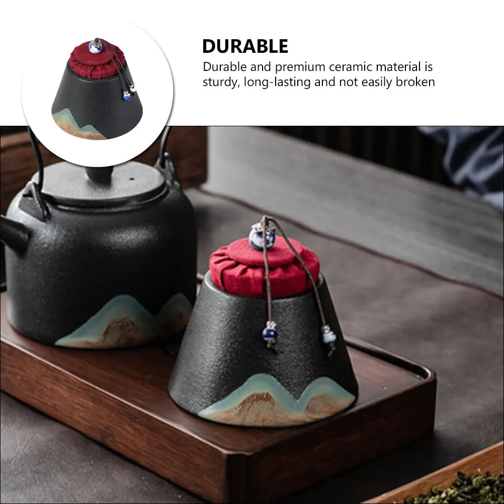 

Premium Ceramic Tea Canister Compact Airtight Mini Storage Jar for Tea Candy Office Decoration Mini Storage Jar