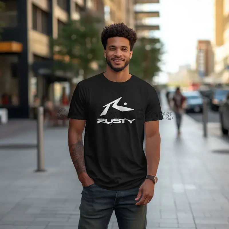 T-shirt per tavole da surf arrugginite Abbigliamento estetico personalizzato doganale T-shirt nere tinta unita ad asciugatura rapida Abbigliamento estivo da uomo oversize