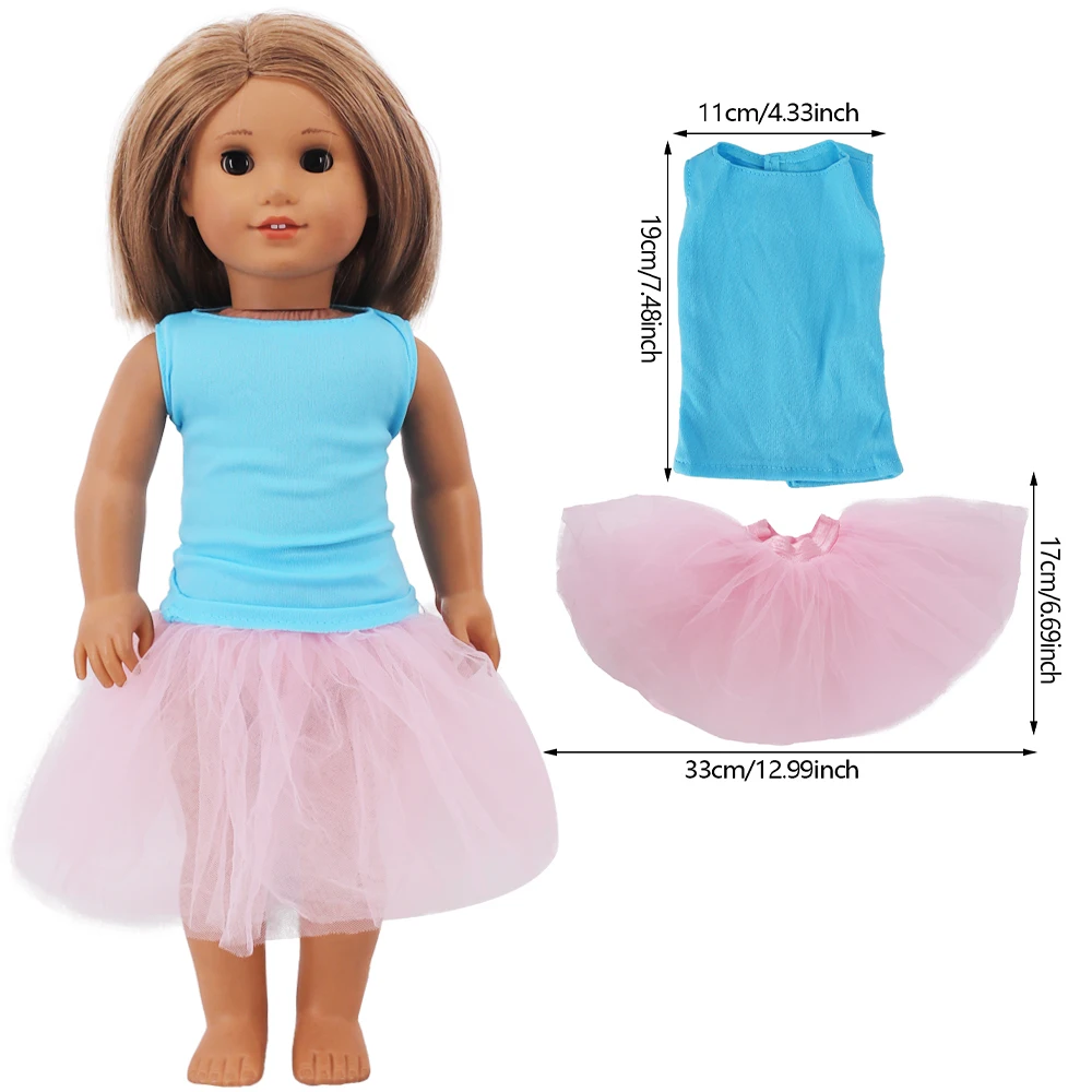 Vêtements assortis à manches courtes et jupe courte faits à la main pour bébé Reborn, accessoires de robe de beurre, jupe d'été, fille qui préconise l'anniversaire, 43cm