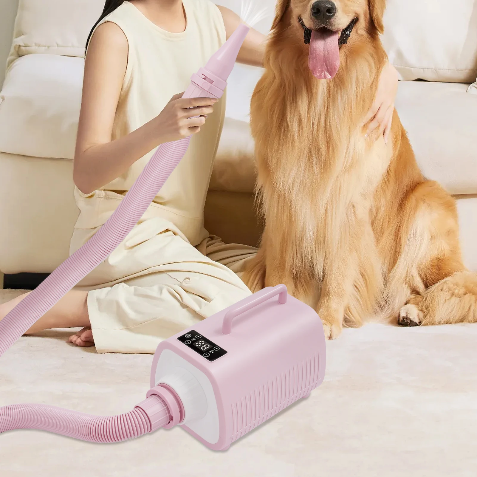 

Pet Hair Dryer, Dog Hair Dryer, Professional Dog Grooming Blow Dryer, 2100W Portable Pet Grooming Dryer for Cat and Dog