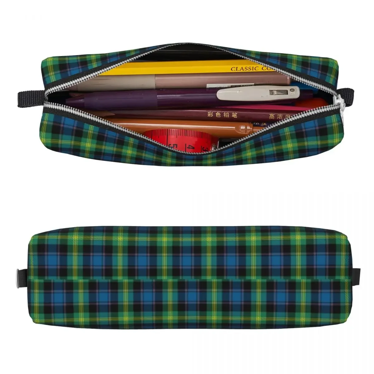 Fashion Green Watson Tartan Checkerboard Pencil Cases Pencilcases Pen Box for Student Bag Students School Gifts Stationery