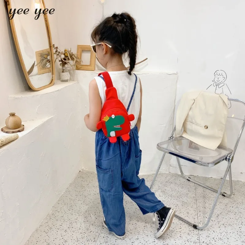 Mochila de viaje al aire libre para niños, bolso de pecho de dinosaurio guapo, bolso de bebé lindo, bolsos para niños