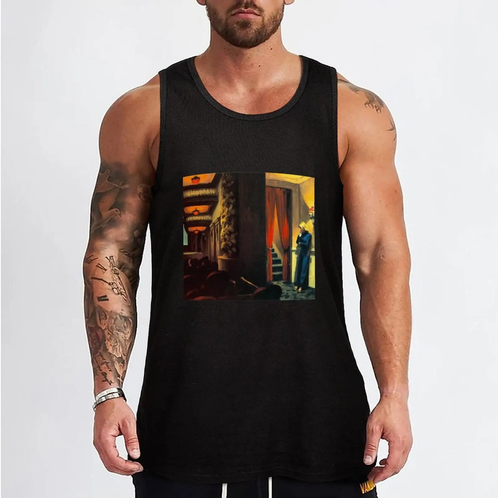 New York Movie - Edward Hopper Tank Top man sexy?costume t-shirts for Men's gym vests for men