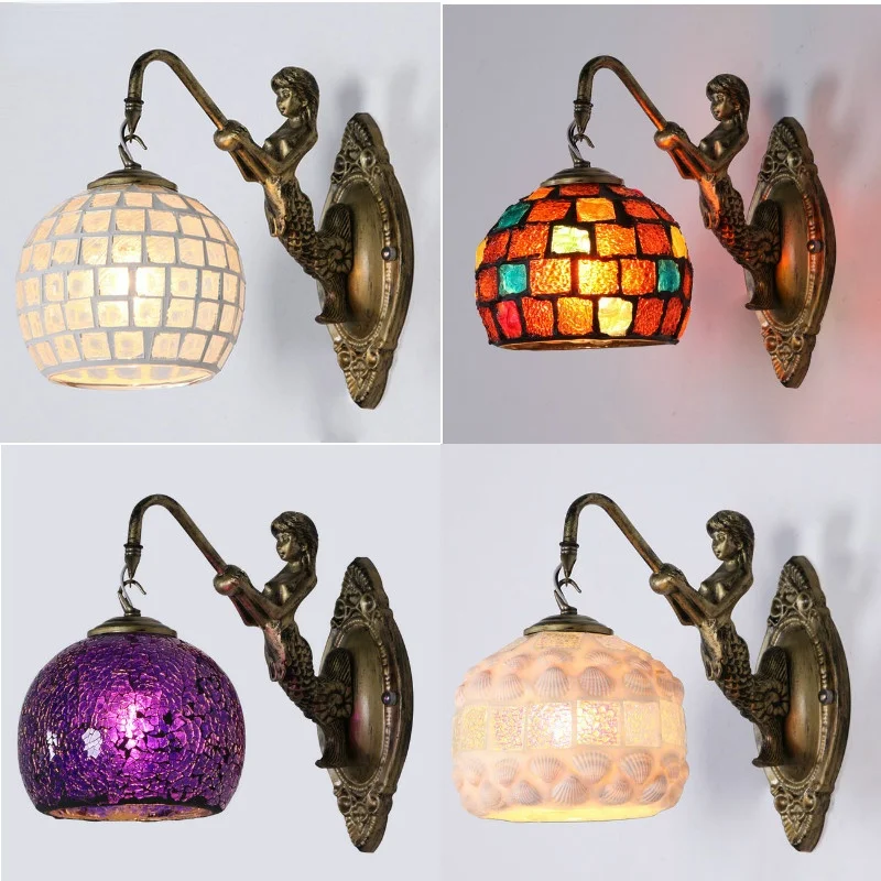 

Mediterranean Style Decoration Turkish Mosaic Lamps Handmade Stained Glass Sconces Antique Wall Lights For Home Lighting