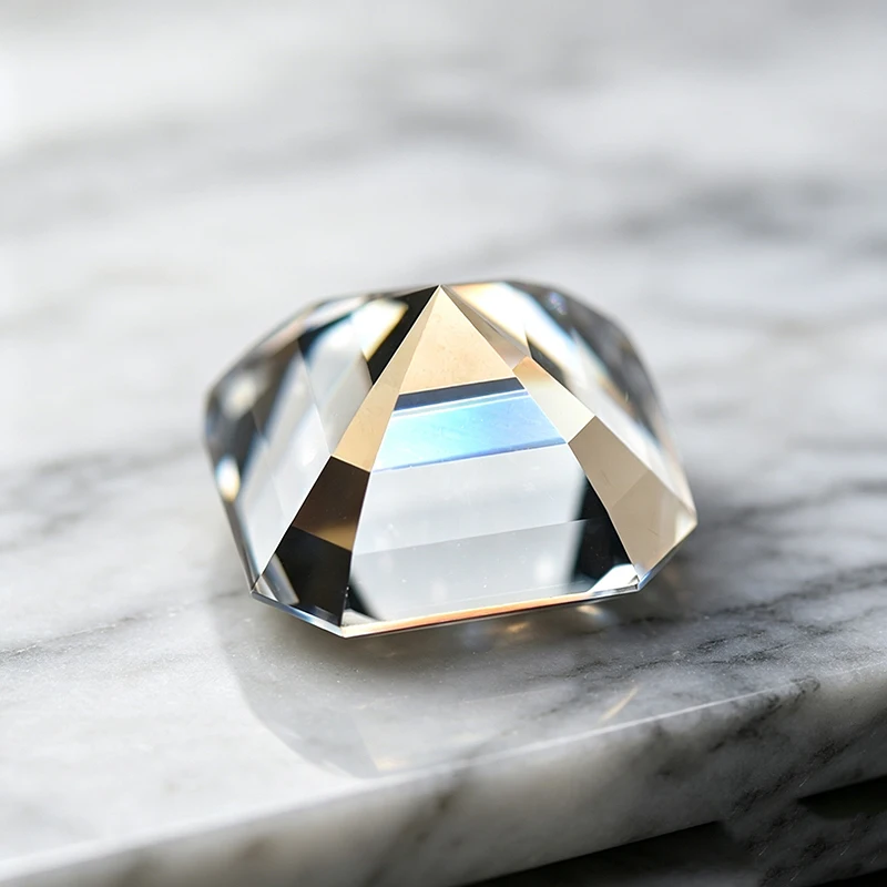 Moissanit-Stein in Asscher-Form, graue Farbe, Edelstein für die Herstellung von DIY-Ringen, Halsketten und Ohrringen, besteht den Diamanttest mit Zertifikat. – Detail 2