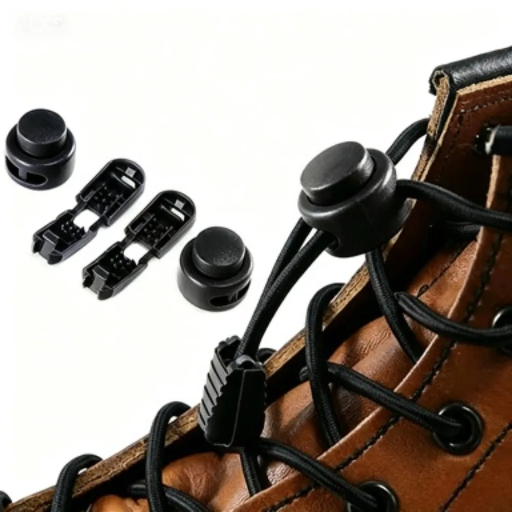 1Pair No‑Tie Elastic Shoelaces Spring Button Lazy Laces Solid Color Replacement Shoelace for Men Women Sneaker Shoe Accessories