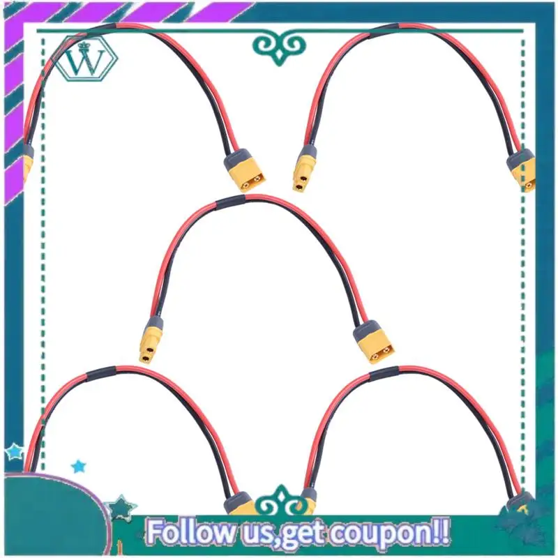 

A75Q-5Pcs 28Cm 11 Inch XT60 XT-60 Male Female Plug Connector Adapter For RC Battery