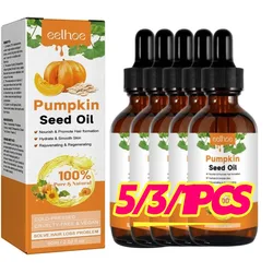 5/3/1Pcs Hair Growth Pumpkin Seed Oil Natural Organic Oil Deep Moisturizing Damage Protective Anti-Frizz Smoothing Hair Oil
