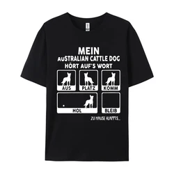 My Australian Cattle Dog Listens To T-shirts Top Quality Print T Shirt For Men Big Sale Men's Cotton Tees Free Shippping Clothes