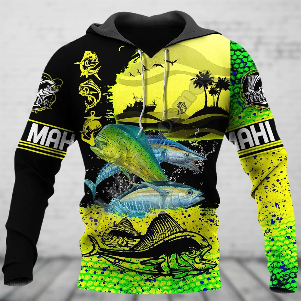 Autumn Fishing Hoodies Men\'s Sweatshirt 3D Fish Animal Graphic Sweatshirts Mens Clothing y2k Clothing Funny Pullover Tops