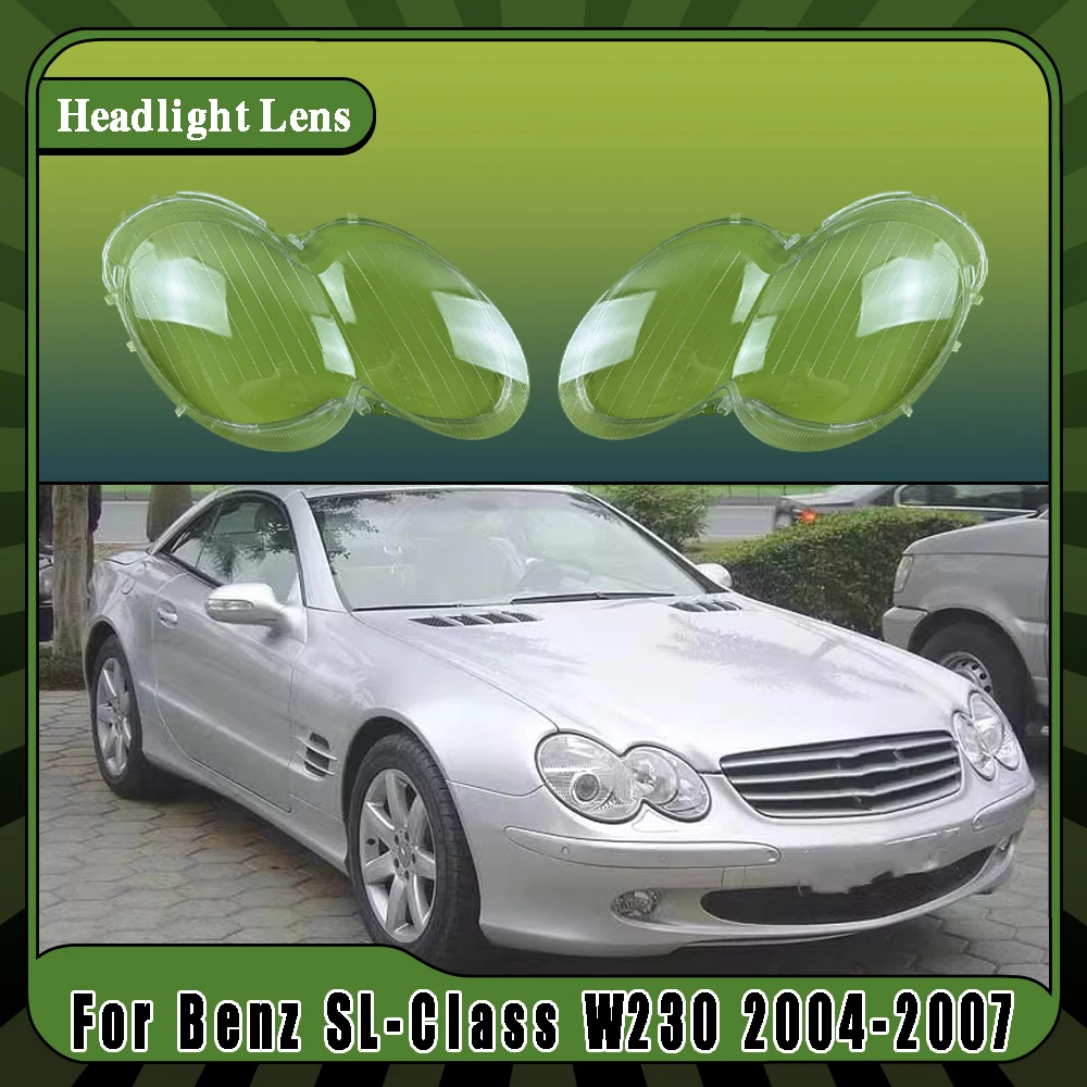 

Left Right Transparent Headlight Lens Cover Headlamp Lampshade Lampcover Head Lamp Glass Shell For Benz SL-Class W230 2004-2007
