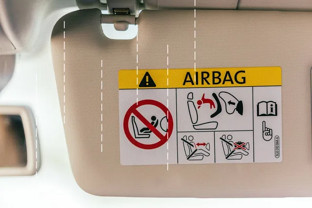 

Car Sticker Warning NO AIRBAGS Uyarısı Splicing Quality Airbag Airbag 2 Pcs Warning Label On The Sun Visor