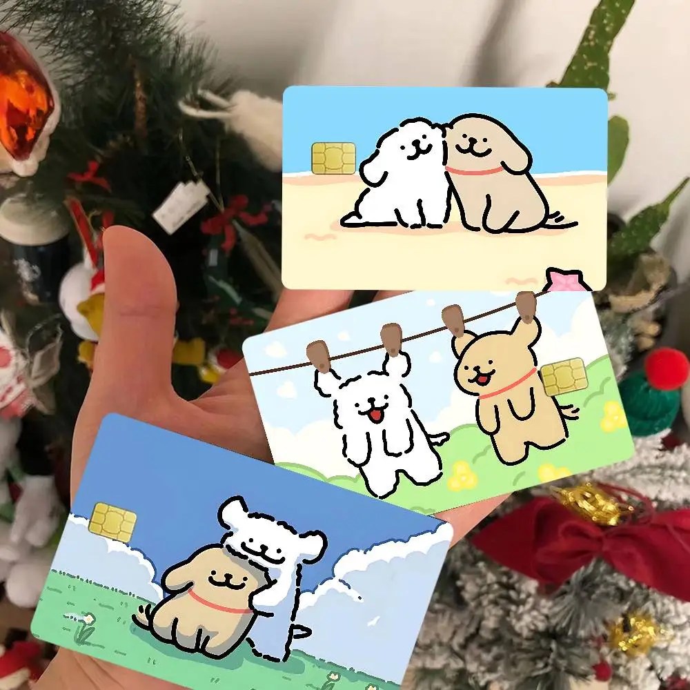 Maltese Line Dog Anime Anime Spend Or Save Funny Shell On Off Ultra Thin No Fade Sticker Skin Cover Film For Debit Credit Card