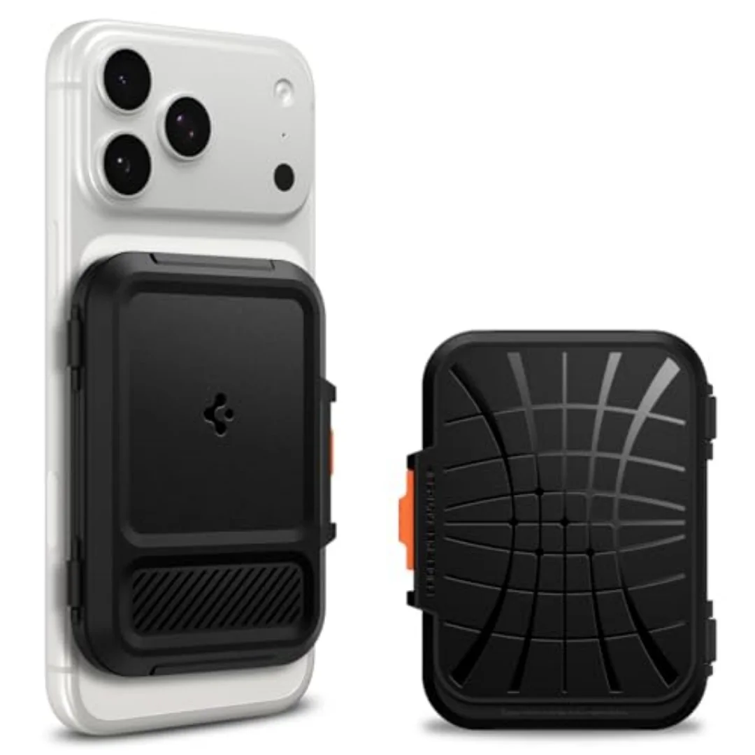 

Spigen Slide Lock For MagSafe Wallet Heavy Duty Hardshell Magnetic Card Holder for iPhone 17 16 15 Pixel 10 Series Fits 6 Cards